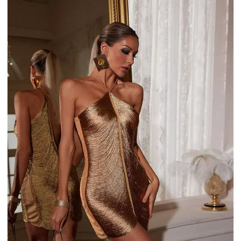 SPURVELLE Fringe Mini Dress — The Asymmetric Tassel Edit