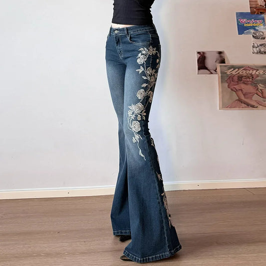 SPURVELLE Y2K Flare Jeans — The Embroidered Boot Cut